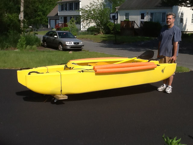 tandem offshore kayak with transportation wheels