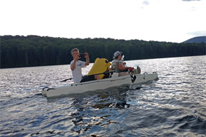 tandem paddling Wavewalk 700 kayak camping trip Vermont