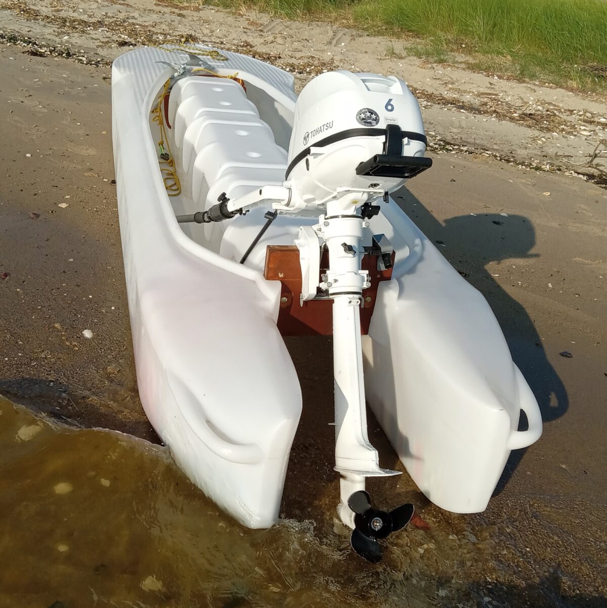 Single/double Canoe Plastic Boat With 40lbs Electric Thruster Hard