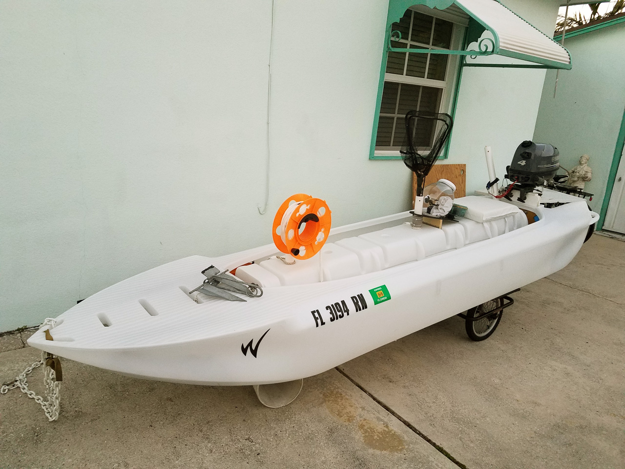 Wavewalk S4 motor kayak skiff high speed chase in narrow winding