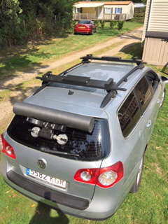 The roof rack for our tandem kayak