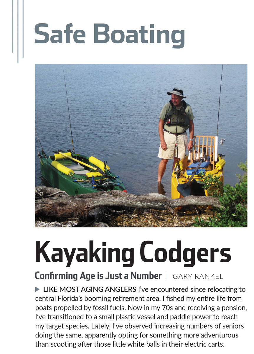 Kayak fishing article in Florida Sports Fishing magazine, by Gary Rankel