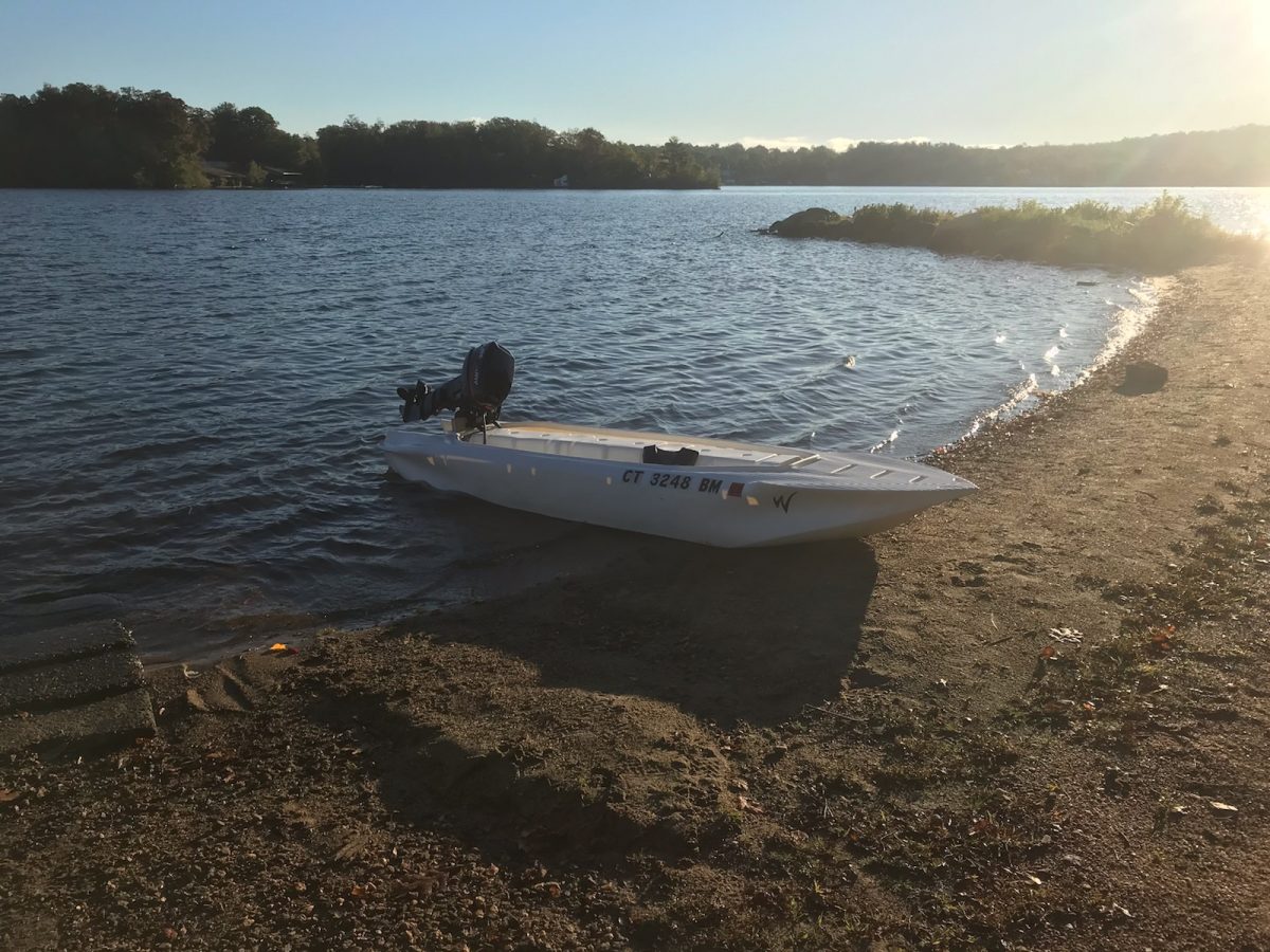 S4 motor kayak with 10 hp outboard gas engine