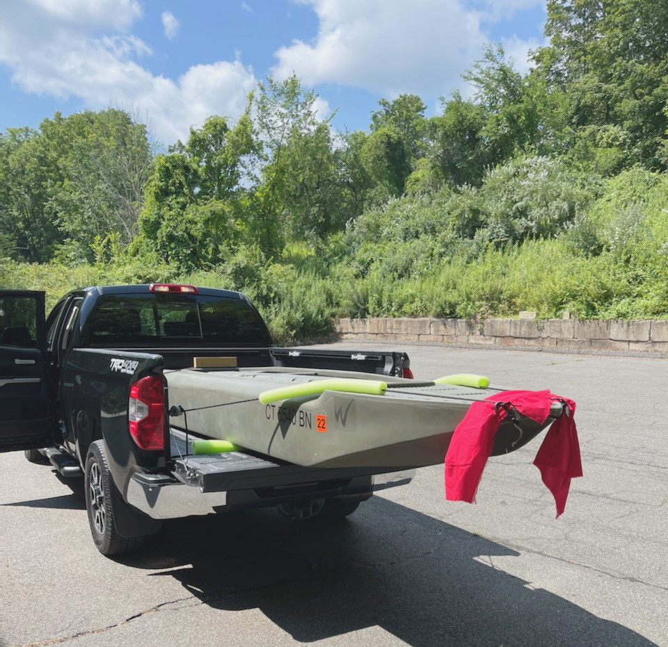 S4 microskiff transported on pickup truck bed CT