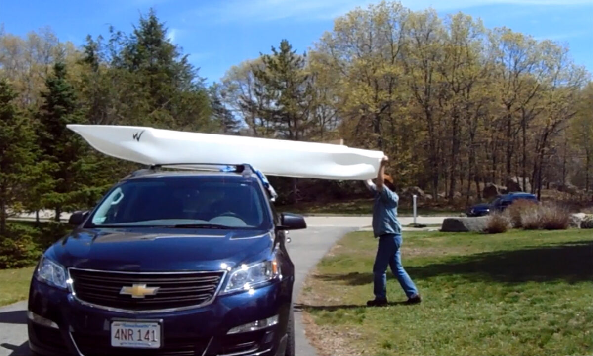 trailer-free boat car-topped on SUV