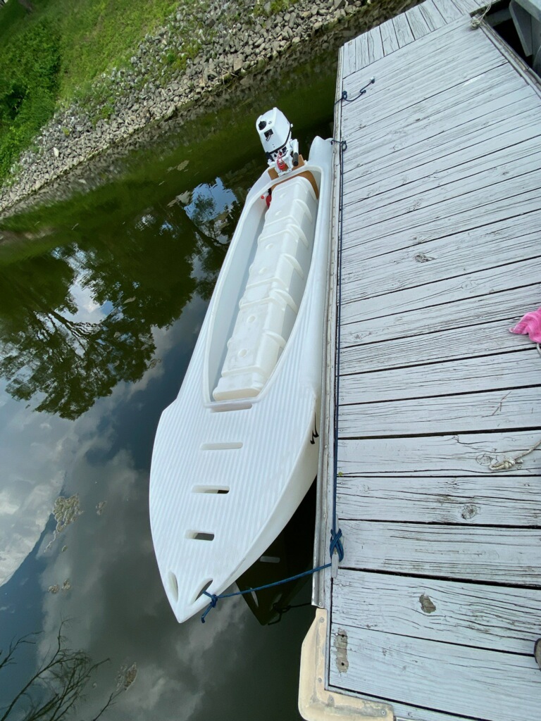 docked Wavewalk S4 microskiff Indiana