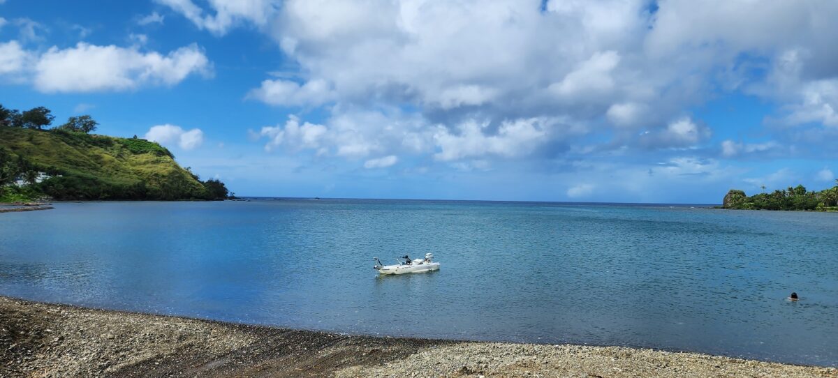 Guam lagoon with S4 microskiff