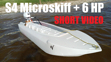 S4 Microskiff with 6 HP Outboard Motor SHORT VIDEO 360