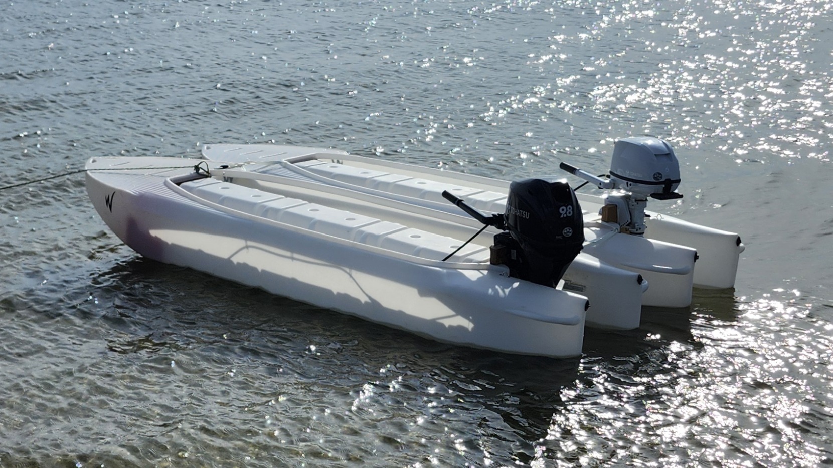 S4 Duo Microskiff powered by two motors 16 HP total