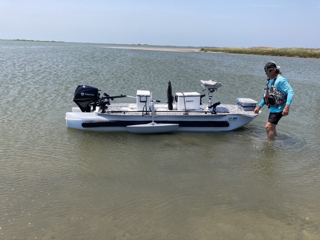 S4 microskiff in shallow water TX