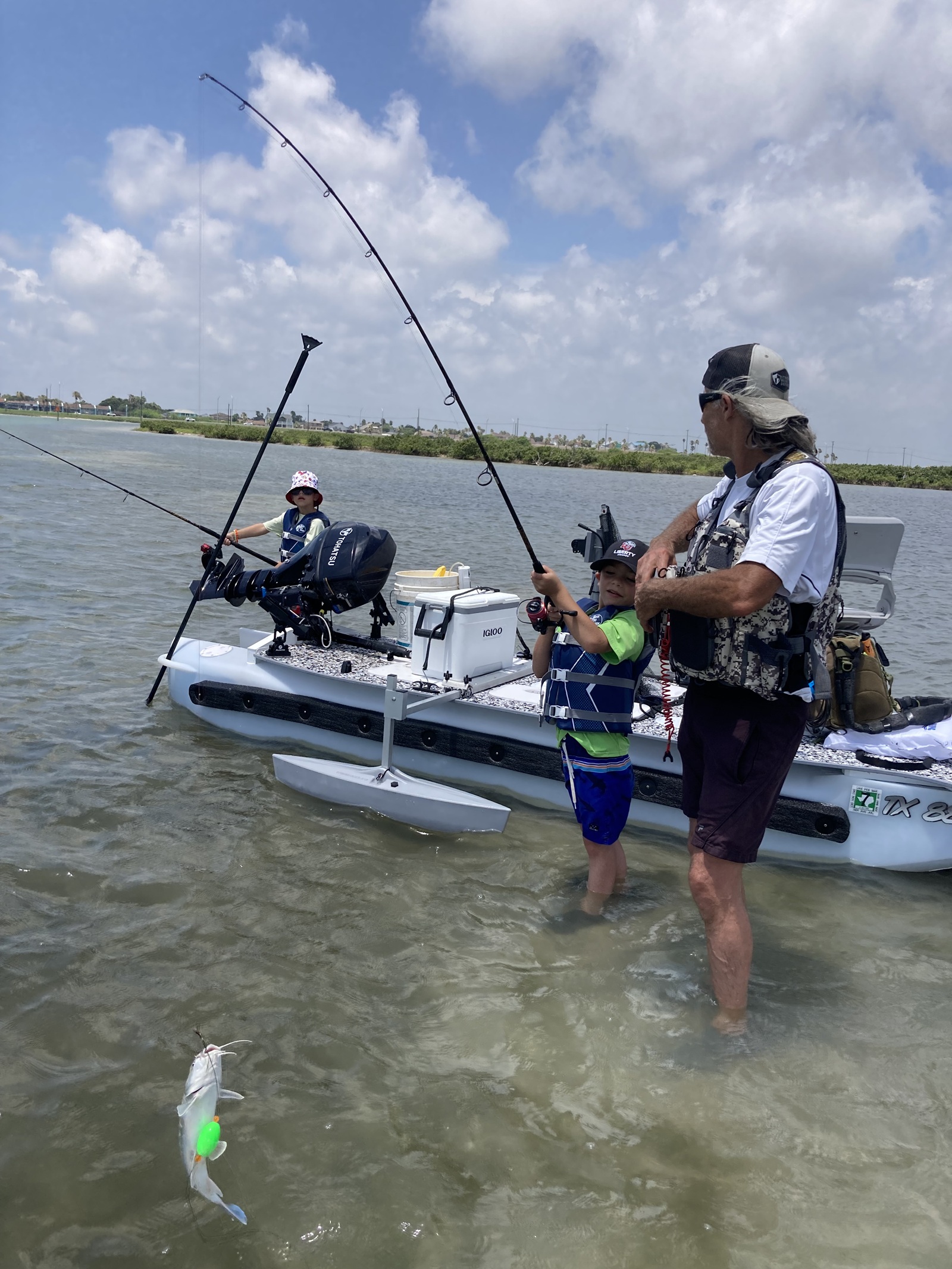 S4 Microskiff Fishing in shallow water in Texas