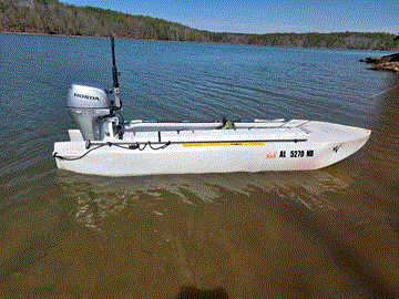 S4 Microskiff with 9.9 HP Honda outboard motor